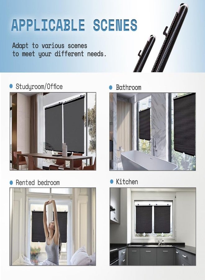 Yoebor No Drill Blackout Blind Shade with 3 Suction Cups, Temporary Portable Roller Window Curtain for Home Office Car Black 50% Shade, W26.8 x L49.2 - Image 4